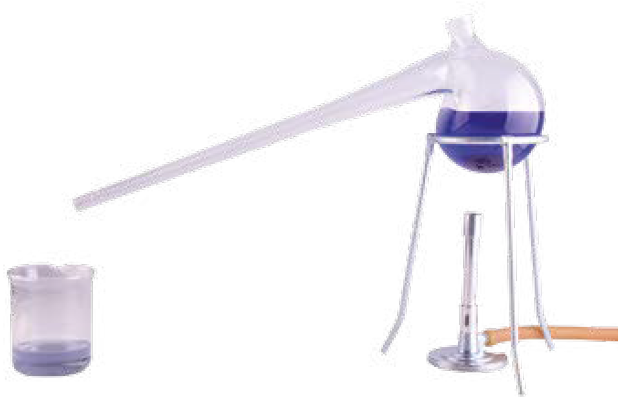 Materiales de laboratorio: Tubos de seguridad, refrigerantes, retortas, tubo desecador y depurador de gases 3